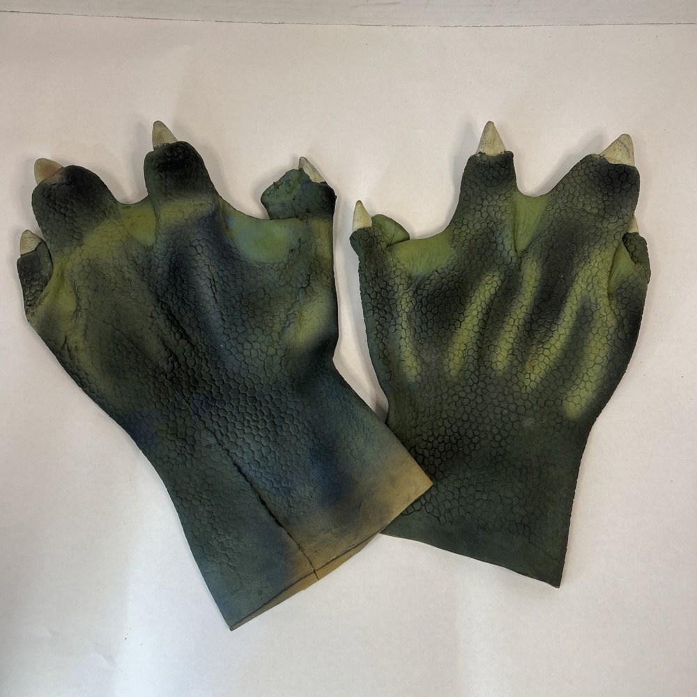 Jurassic World Halloween Latex? Dinosaur Creature Gloves Large Read